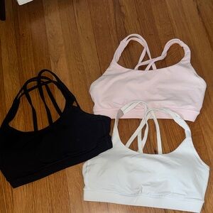 lululemon athletica Strappy Sports Bra Trio - Black, Pink, White
